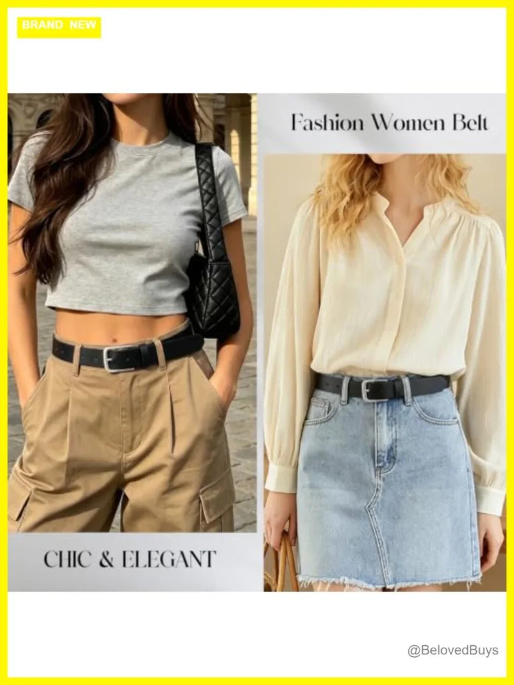 Faux Leather Belt for Jeans Pants, Adjustable Waist Belt